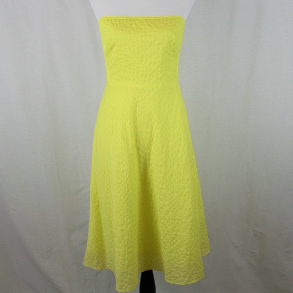 J. Crew Dresses & Skirts - J. Crew Strapless Deco-Dot Beach Dress In Lemon